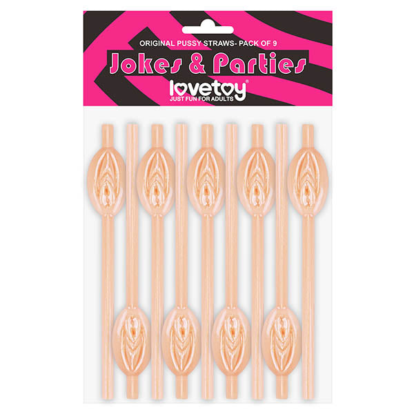 Jokes & Parties Original Pussy Straws - Flesh Pussy Straws - Set of 9 Lovetoy